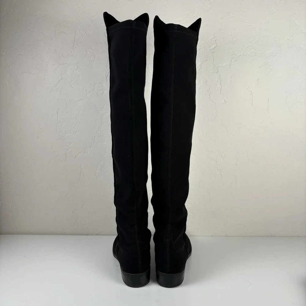 Stuart Weitzman 50/50 Over-the-Knee Boot Women's Size 7 1/2 Black‎ Suede